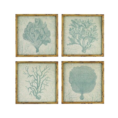 Elk Home Coral Prints on Linen Wall Art, PK 5 3138-241/S4